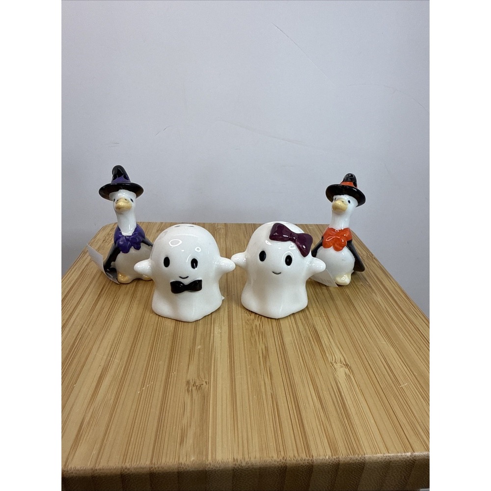 New Cracker Barrel Mini Halloween Ghosts Geese Witch Salt & Pepper Shakers 2026